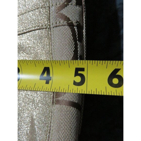 Coach 2007 Cursive Creed Signature Shimmer Stripe Canvas & Leather Demi Baguette - Picture 12 of 12